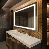 Artforma Spiegels voor de badkamer met LED-verlichting, 80x80 cm | LED-kleur: Koel wit, 7000K | Schakelaar: Touch | LED015