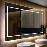 Artforma Spiegels voor de badkamer met LED-verlichting, 60x50 cm | LED-kleur: Koel wit, 7000K | Schakelaar: Touch | LED061