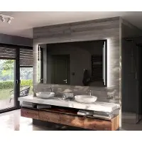 Artforma badkamerspiegel met LED-verlichting, batterijgevoed, 200x90 cm | LED-kleur: koel wit, 7000K | LEDBP027