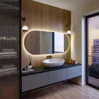 Artforma Badspiegel 140x60 cm - Horizontaal met LED-verlichting - LED-kleur: neutraal wit (4500K) - Model: TST107 - Op maat gemaakt - Verlichte wandspiegel, lichtspiegel, badkamerspiegel