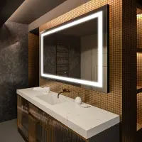Artforma Spiegels voor de badkamer met LED-verlichting, 110x70 cm | LED-kleur: Koel wit, 7000K | Schakelaar: Touch | LED015