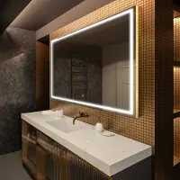 Artforma Spiegels voor de badkamer met LED-verlichting, 160x50 cm | LED-kleur: Koel wit, 7000K | Schakelaar: Touch | LED049