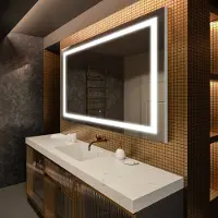 Artforma Spiegels voor de badkamer met LED-verlichting, 80x80 cm | LED-kleur: Koel wit, 7000K | Schakelaar: Touch | LED015