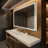 Artforma Spiegels voor de badkamer met LED-verlichting, 180x60 cm | LED-kleur: Koel wit, 7000K | Schakelaar: Touch | LED049