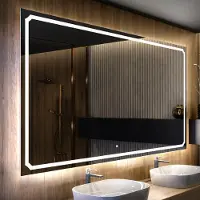 Artforma Spiegels voor de badkamer met LED-verlichting, 190x50 cm | LED-kleur: Koel wit, 7000K | Schakelaar: Touch | LED137