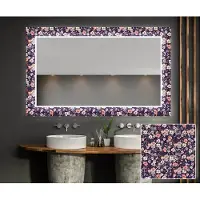 Artforma Decoratieve spiegel met LED-verlichting, 80x60 cm - met LED-verlichting - LED-kleur: koud wit, 7000K - Op maat gemaakt - Verlichte wandspiegel, lichtspiegel, badkamerspiegel | LUV001