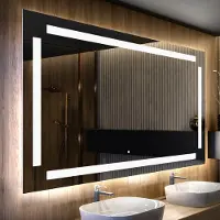 Artforma Spiegels voor de badkamer met LED-verlichting, 90x100 cm | LED-kleur: Koel wit, 7000K | Schakelaar: Touch | LED124