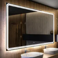 Artforma Spiegels voor de badkamer met LED-verlichting, 100x60 cm | LED-kleur: Koel wit, 7000K | Schakelaar: Touch | LED136