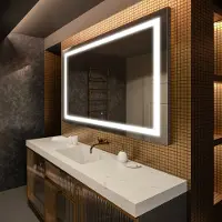 Artforma Badkamerspiegel met LED-verlichting, 90x90 cm | LED-kleur: Koel wit, 7000K | Schakelaar: Touch | LED015