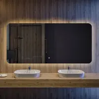 Artforma Spiegels voor de badkamer met LED-verlichting, SMART, 130x90 cm | LED-kleur: Koel wit, 7000K | Schakelaar: Touch | SLED001