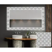 Artforma Decoratieve spiegel met LED-verlichting, 120x70 cm - met LED-verlichting - LED-kleur: koud wit, 7000K - Op maat gemaakt - Verlichte wandspiegel, lichtspiegel, badkamerspiegel | LUV001