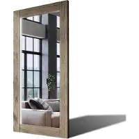 Artforma 100x140 cm Verticale, grote spiegel met LED-verlichting, met een eikenhouten frame, voor aan de muur, model PLDR225, "Raw Oak" afwerking, met een verouderde uitstraling