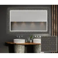 Artforma Decoratieve spiegel met LED-verlichting, 140x60 cm - met LED-verlichting - LED-kleur: koud wit, 7000K - Op maat gemaakt - Verlichte wandspiegel, lichtspiegel, badkamerspiegel | LUV001