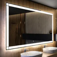 Artforma Spiegels voor de badkamer met LED-verlichting, 110x100 cm | LED-kleur: Koel wit, 7000K | Schakelaar: Touch | LED125