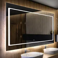 Artforma Spiegels voor de badkamer met LED-verlichting, 110x90 cm | LED-kleur: Koel wit, 7000K | Schakelaar: Touch | LED061