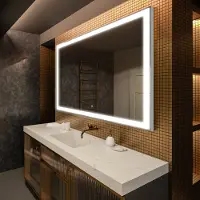 Artforma Spiegels voor de badkamer met LED-verlichting, 100x50 cm | LED-kleur: Koel wit, 7000K | Schakelaar: Touch | LED001