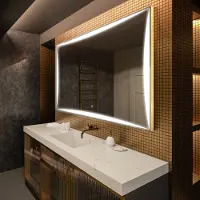 Artforma Spiegels voor de badkamer met LED-verlichting, 110x70 cm | LED-kleur: Koel wit, 7000K | Schakelaar: Touch | LED077
