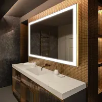 Artforma Spiegels voor de badkamer met LED-verlichting, 170x100 cm | LED-kleur: Koel wit, 7000K | Schakelaar: Touch | LED001