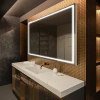 Artforma Spiegels voor de badkamer met LED-verlichting, 160x80 cm | LED-kleur: Koel wit, 7000K | Schakelaar: Touch | LED049