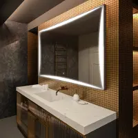Artforma Spiegels voor de badkamer met LED-verlichting, 160x100 cm | LED-kleur: Koel wit, 7000K | Schakelaar: Touch | LED077