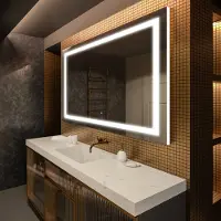 Artforma Spiegels voor de badkamer met LED-verlichting, 130x90 cm | LED-kleur: Koel wit, 7000K | Schakelaar: Touch | LED015