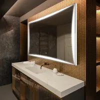 Artforma Spiegels voor de badkamer met LED-verlichting, 150x70 cm | LED-kleur: Koel wit, 7000K | Schakelaar: Touch | LED077