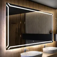Artforma Spiegels voor de badkamer met LED-verlichting, 80x60 cm | LED-kleur: Koel wit, 7000K | Schakelaar: Touch | LED129