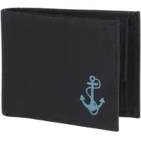 OXMOX portemonnee New Cryptan RFID Protect Pocketbörse Freedom Anchor Print Cyan Black zwart