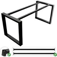 MetaloPro Tafelonderstel Eta – Zwart Metalen Frame met Minimalistisch Ontwerp – Stevige Basis voor Eet- en Werktafels in Moderne Woningen en Kantoren 150x70x72