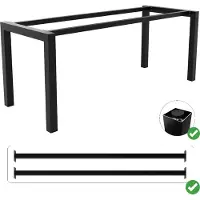 MetaloPro Tafelonderstel Etamin – Zwart Stalen Frame in Minimalistisch Design – Moderne Basis voor Eet-, Werk- en Kantoortafels in Loft- en Scandinavische Stijl 140x70x72cm