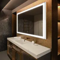 Artforma Spiegels voor de badkamer met LED-verlichting, 150x90 cm | LED-kleur: Koel wit, 7000K | Schakelaar: Touch | LED001
