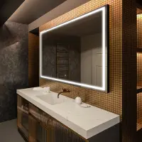 Artforma Spiegels voor de badkamer met LED-verlichting, 110x70 cm | LED-kleur: Koel wit, 7000K | Schakelaar: Touch | LED049