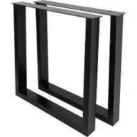 MetaloPro Tafelpoten Eta Lite - 2x Zwarte Metalen Poten In Rechthoekige Vorm Voor Moderne, Minimalistische Tafels In Huishoudens En Kantoren
