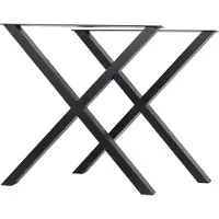 MetaloPro Tafelpoten Belaga Lite - Zwarte Metalen Poten In X-Vorm, Minimalistisch Industrieel Design Voor Moderne Eet- En Werktafels