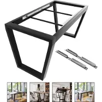 MetaloPro Tafelonderstel Atria Split - Zwart Metalen Uitschuifbaar Frame Voor Eet- En Werktafels In Moderne Huishoudens En Kantoren - 140x70x72cm