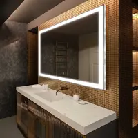 Artforma Badkamerspiegel met LED-verlichting, 90x90 cm | LED-kleur: Koel wit, 7000K | Schakelaar: Touch | LED001
