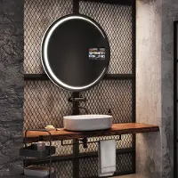 Artforma Ronde spiegel voor de badkamer met LED-verlichting, SMART, 110x110 cm | LED-kleur: Koel wit, 7000K | Schakelaar: Touch | SOKR156