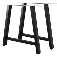 MetaloPro Tafelpoten Thusia Lite A - 2x Zwarte Metalen Tafelpoten In A-Trapeziumvorm Voor Moderne Eet-, Werk- En Vergadertafels