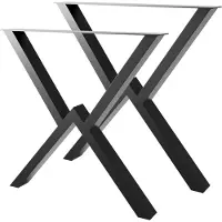 MetaloPro Tafelpoten Breda - 2x Zwarte Metalen Poten In X-Vorm, Modern Industriële Stijl Voor Een Stabiele En Elegante Eet- En Werktafel