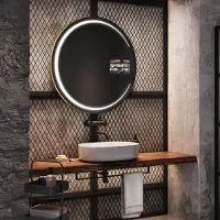 Artforma Ronde spiegel voor de badkamer met LED-verlichting, SMART, 110x110 cm | LED-kleur: Koel wit, 7000K | Schakelaar: Touch | SOKR156