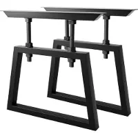 MetaloPro Tafelpoten Nemesis Screw - 2x Zwarte Trapeziumvormige Metalen Poten Met In Hoogte Verstelbaar Systeem Voor Werktafels In Industriële Interieurs