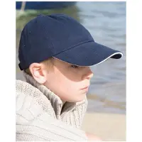 Result Junior Heavy Brushed Cotton Cap RH24PJ - Navy/White - One size