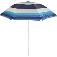 Floraland Master Grill&Party tuinparasol, 180 cm diameter, witblauw en marine strepen, JKB04