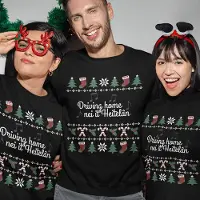 B&C Friese Kersttrui Zwart Driving Home Nei It Heitelân - Maat L - Uniseks Fit - Kerstkleding Voor Dames & Heren