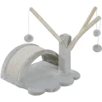 PawHut Kattenmeubel met rustplaats en krabpaal, model D30-100, kattenboom, spaanplaat, pluche, lichtgrijs, 38 x 38 x 40 cm