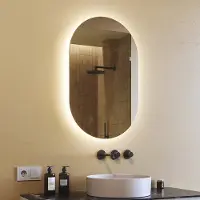 Artforma Badkamerspiegel 50x80 cm - Verticaal met LED-verlichting - LED-kleur: koel wit, 6500K - PPOK229 - Verlichte badkamerspiegel voor aan de muur