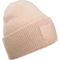 Beechfield Deep Cuffed Tonal Patch Beanie – Peach One Size