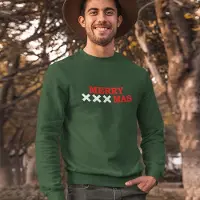B&C Amsterdam Kersttrui Groen Merry XXXmas - Maat L - Uniseks Fit - Kerstkleding Voor Dames & Heren