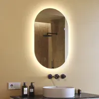 Artforma Badkamerspiegel 50x80 cm - Verticaal met LED-verlichting - LED-kleur: neutraal wit, 4500K - PPOK229 - Verlichte wandspiegel voor de badkamer