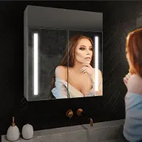 Artforma Spiegelkast met LED-verlichting - EMILY, 66,5 x 72 cm | LED-kleur: Koel wit, 7000K | SZ2L002